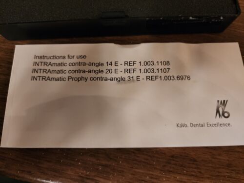 KaVo INTRAmatic 20 E Contra Angle Attachment New - Image 2