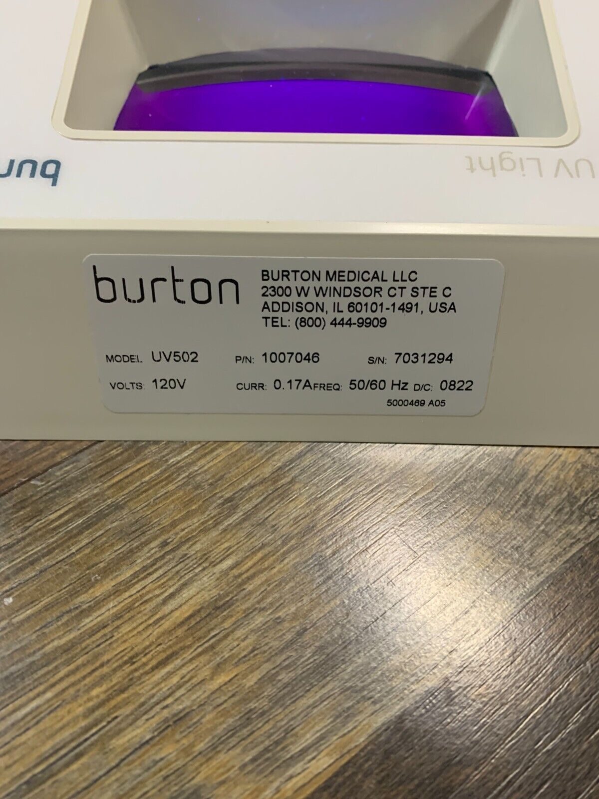 Philips Burton Ultraviolet Woods Exam Lamp Light w/ 2 UV bulbs. Ref# UV502. - Image 3