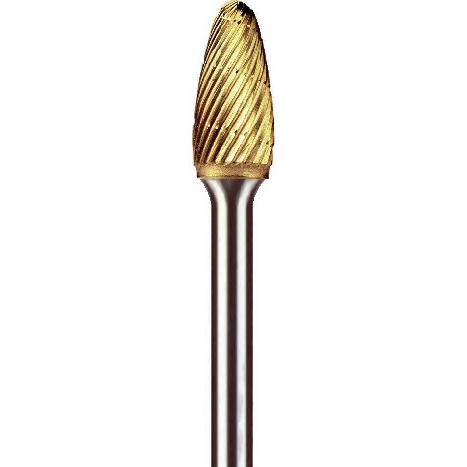 Dedeco Euro Goldies A-1/2 Lathe Type Titanium-Nitride Coated Carbide Burs 1/4