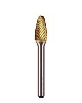 Dedeco Euro Goldies A-3/8 Lathe Type Titanium-Nitride Coated Carbide Burs 1/4