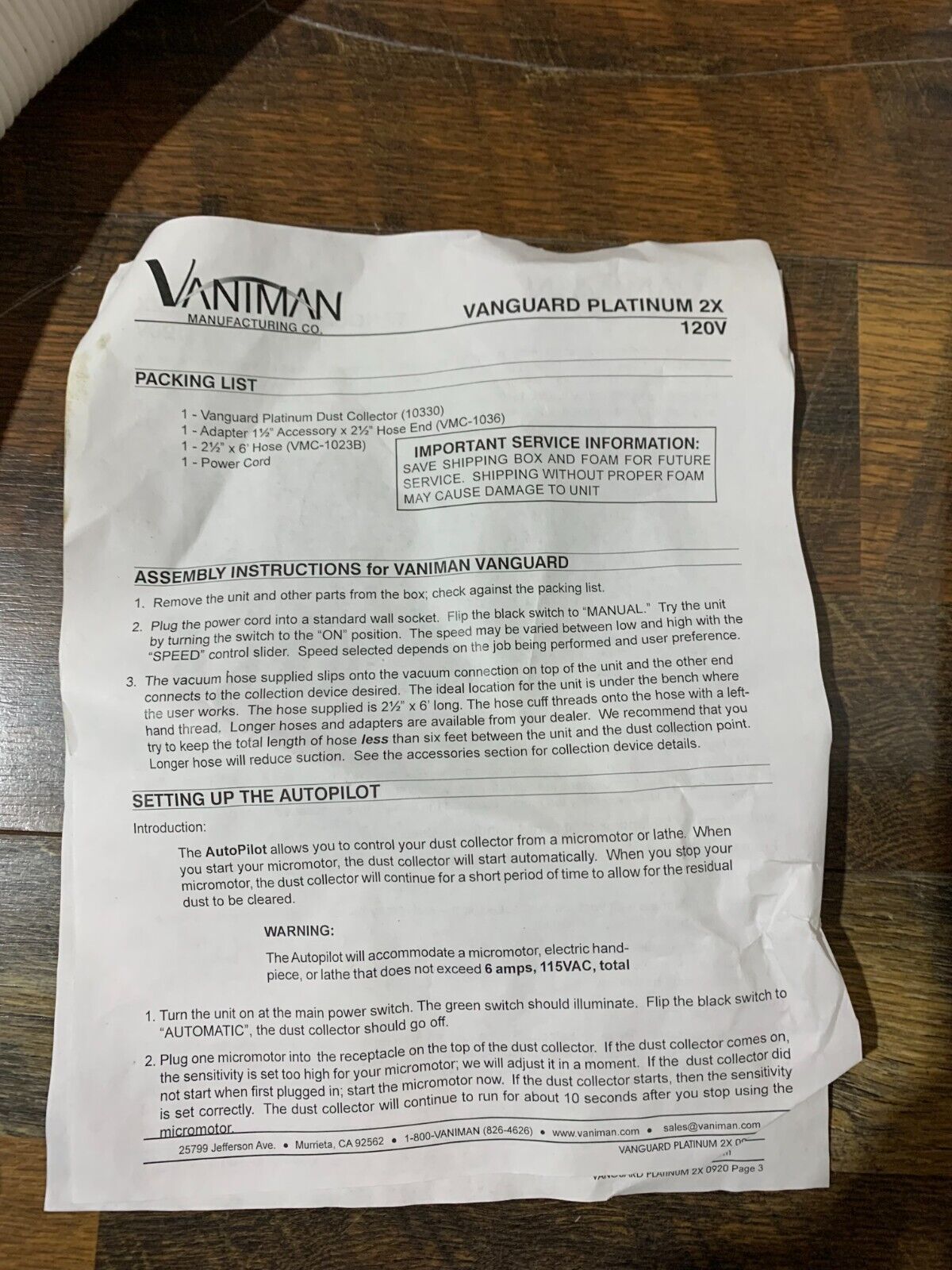 Vaniman Platinum 2X dust collector - Image 5