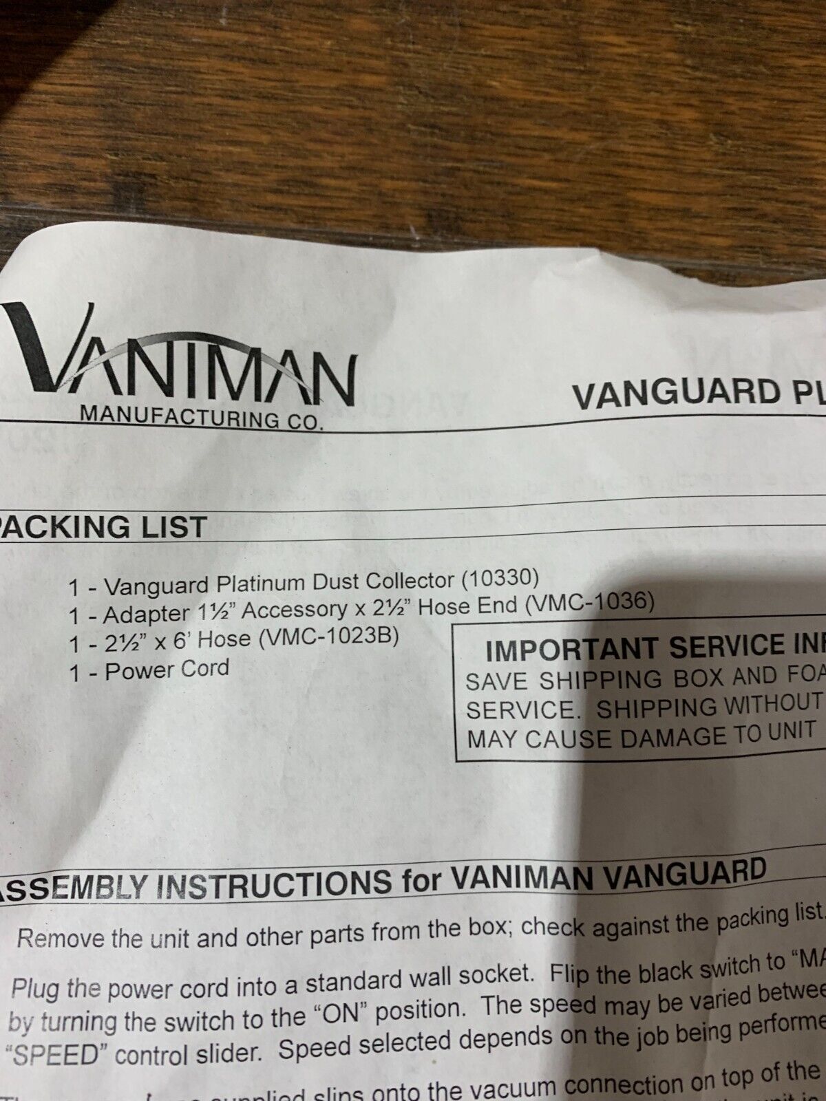 Vaniman Platinum 2X dust collector - Image 6