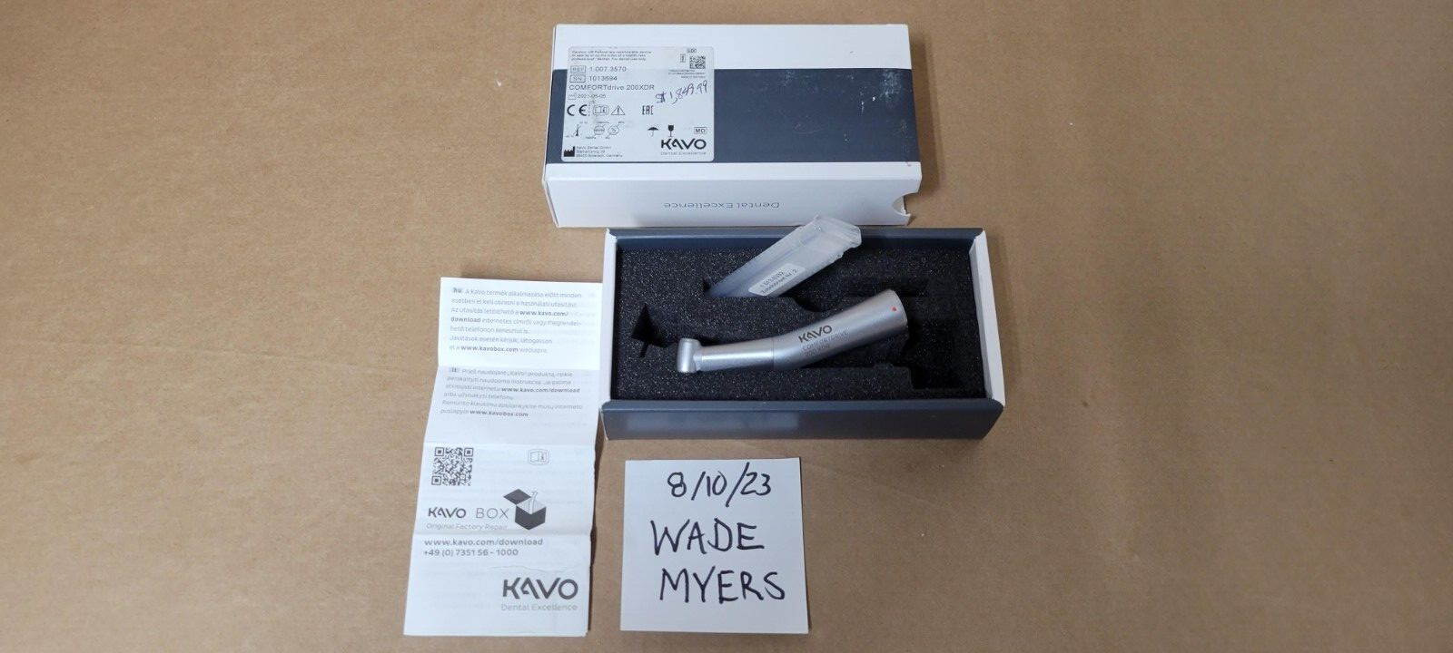 KaVo COMFORT DRIVE 200 XDR 1.007.3570 Electric Dental HANDPIECE