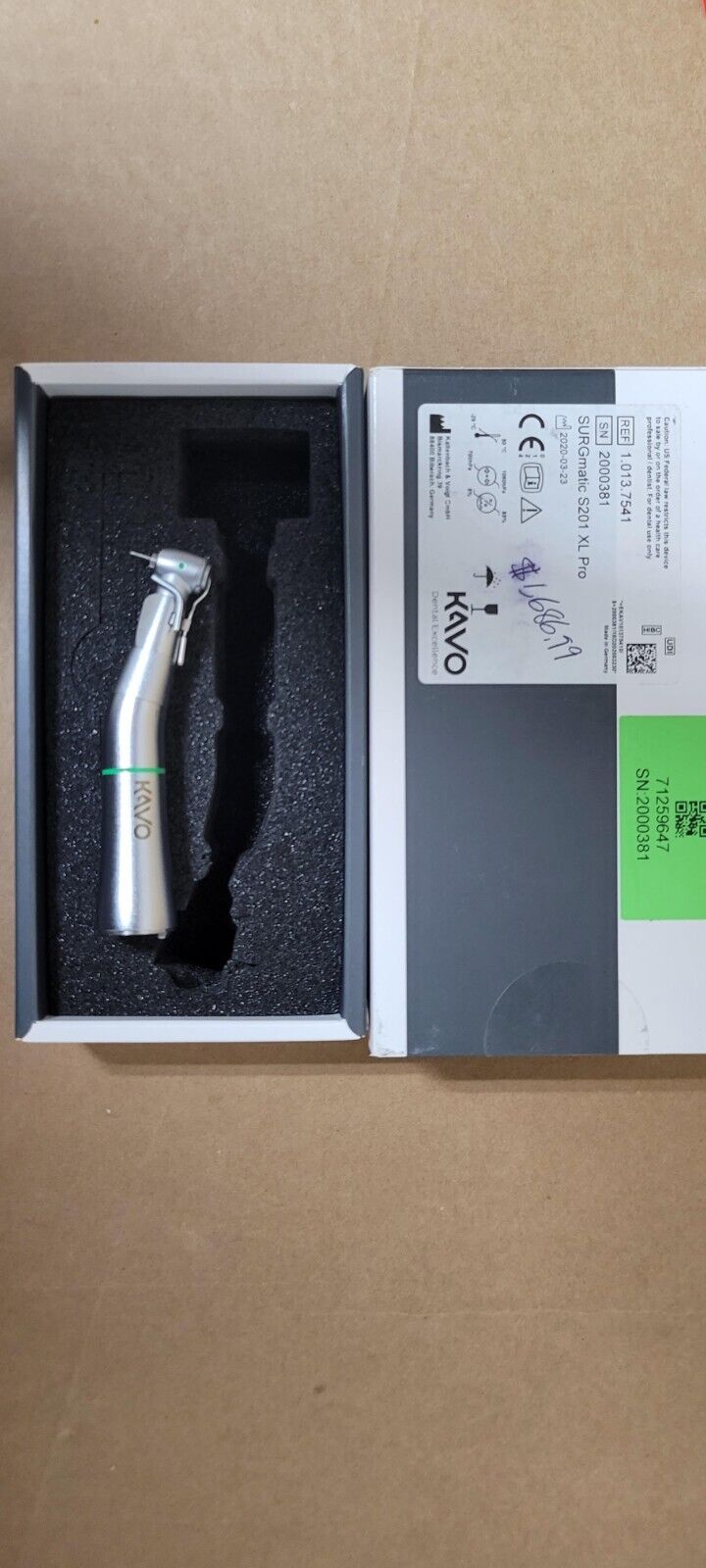 KaVo SURGmatic S201 XL Pro Dental Handpiece - 80ncm 20:1 - 1.013.7541 / 7125647 - Image 2