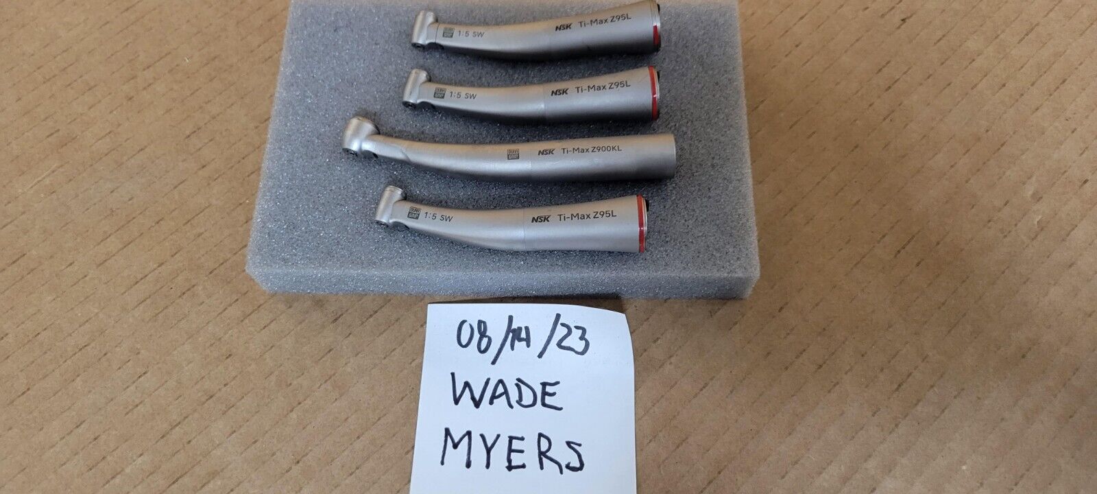 (Pre-Owned) NSK TiMax LOT of 4 - Z900KL (1) + Z95L (3) Handpieces Dura Grip 1:5
