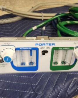 Porter MXR-1 Dental Flushmount Cabinet Flowmeter for Oxygen & Nitrous Rub Goods