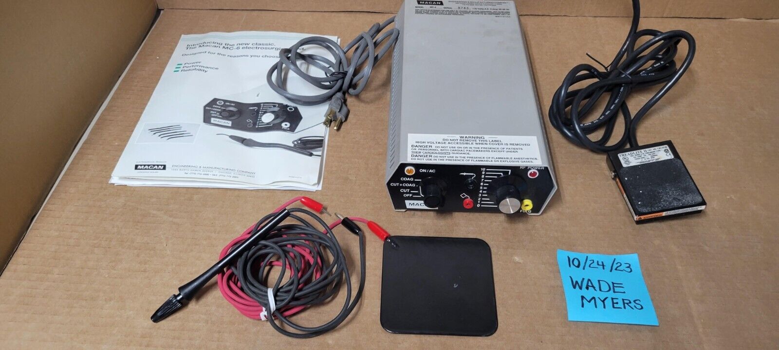 (Pre-owned) Macan MC-6 Electrosurge Unit - Fully Tested - with Foot Pedal - Image 7