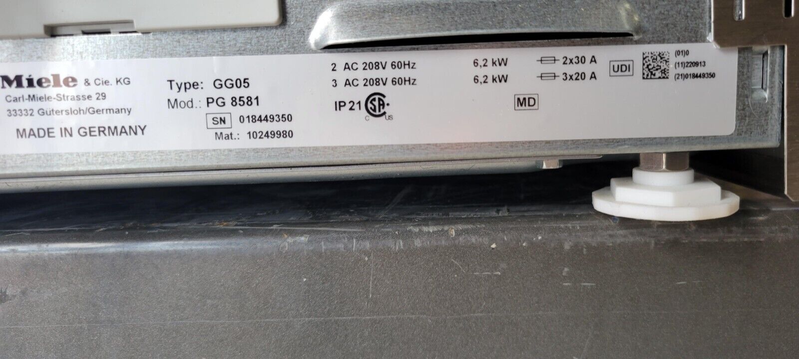 (Brand New) Miele GG05 DENTAL DISHWASER/DISINFECTOR - PG8581 - Image 9