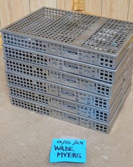 Tuttnauer 8″ x 11″ Dental CASSETTE 92400 – 2 Tier w/ Instruments – LOT of 6