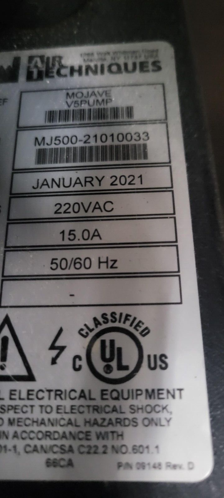 (Refurbish) Mojave MT-10-M w/ 2 V5 Pumps H5623 DRY VAC- 3.8 hp, 10 Ops - 1/31/24 - Image 9